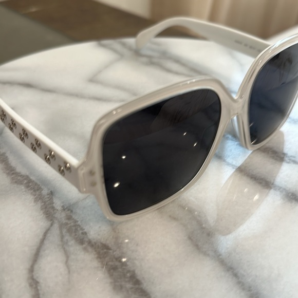 Azzedine Alaïa AA0037S White/Smoke Perforated Square Sunglasses - Picture 4 of 7